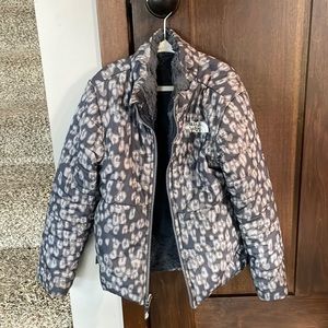 The North Face Girls XS 6 Mossbud Reversible Winter Jacket Gray Leopard